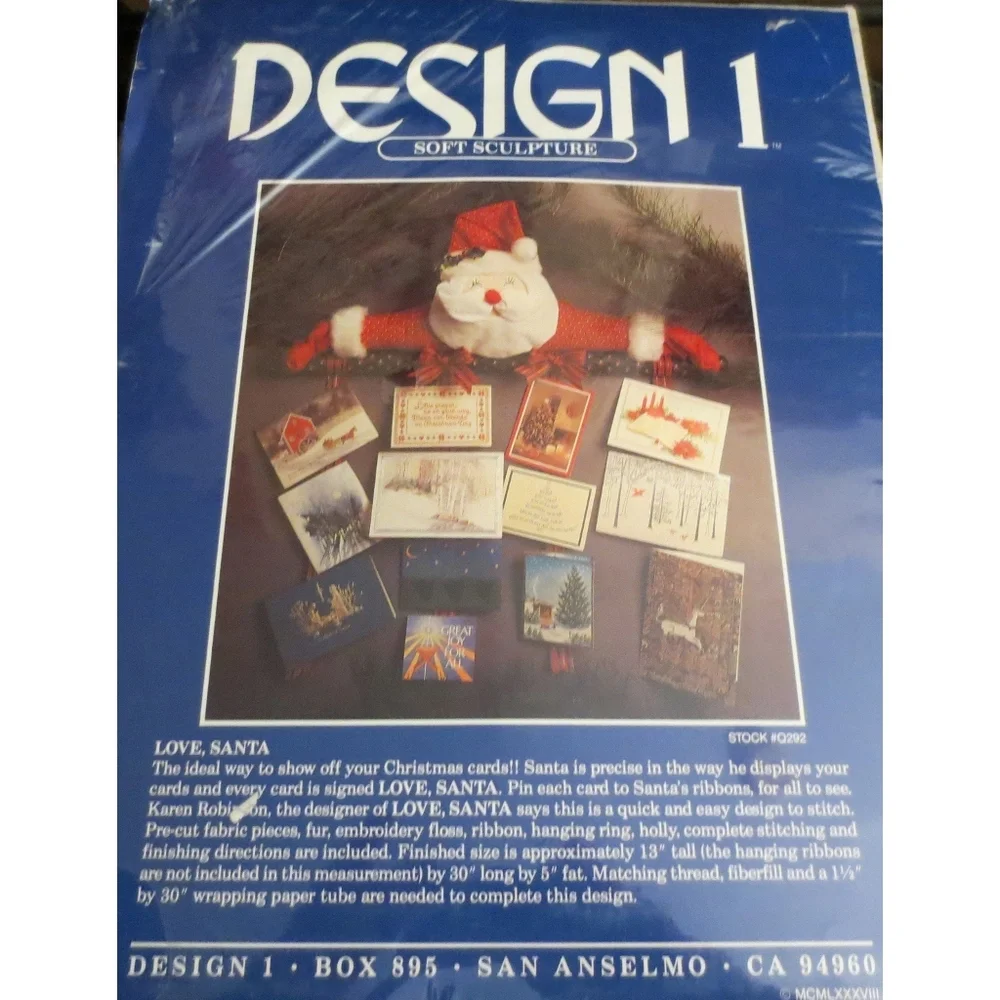 Design 1 Soft Scultpure Love, Santa Christmas Card Display Kit - NIP Q292